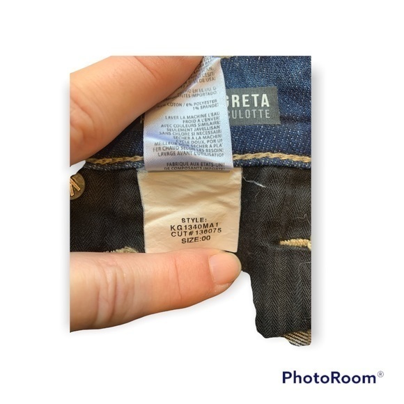 KUT From The Kloth Greta High Rise Crop Culotte frayed hem jeans - Picture 9 of 9